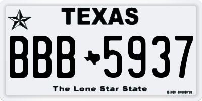 TX license plate BBB5937