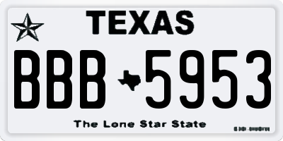 TX license plate BBB5953