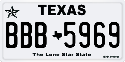 TX license plate BBB5969