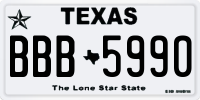 TX license plate BBB5990