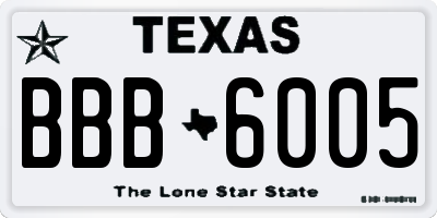 TX license plate BBB6005