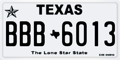 TX license plate BBB6013