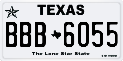 TX license plate BBB6055