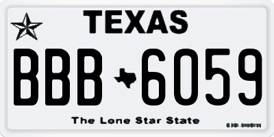 TX license plate BBB6059