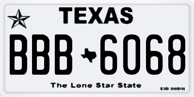 TX license plate BBB6068