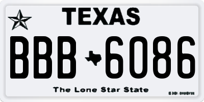 TX license plate BBB6086