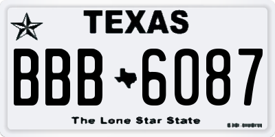 TX license plate BBB6087
