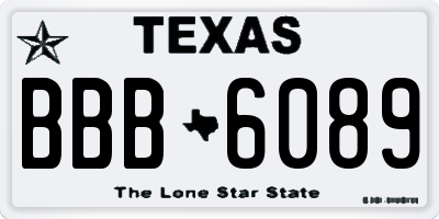 TX license plate BBB6089
