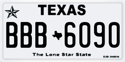 TX license plate BBB6090