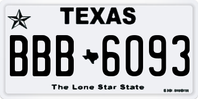 TX license plate BBB6093