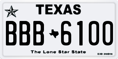 TX license plate BBB6100