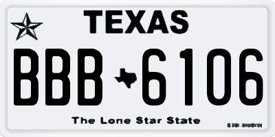 TX license plate BBB6106