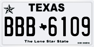 TX license plate BBB6109