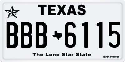 TX license plate BBB6115