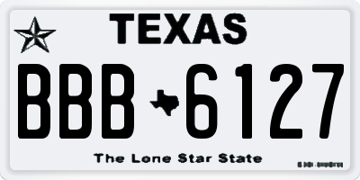TX license plate BBB6127