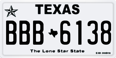 TX license plate BBB6138