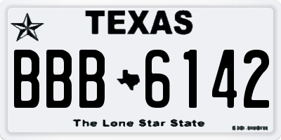 TX license plate BBB6142
