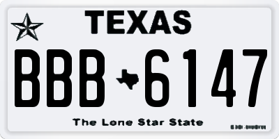 TX license plate BBB6147