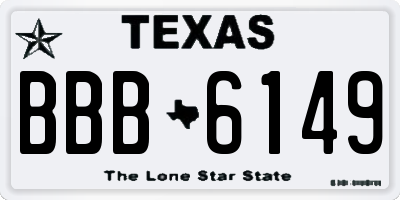 TX license plate BBB6149