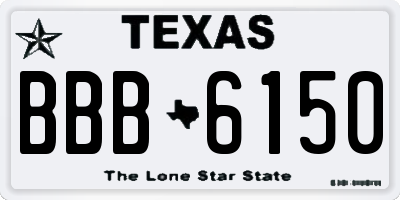 TX license plate BBB6150