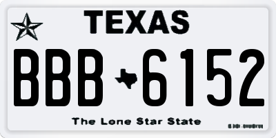 TX license plate BBB6152