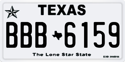 TX license plate BBB6159