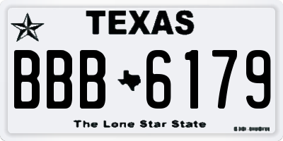 TX license plate BBB6179