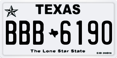 TX license plate BBB6190