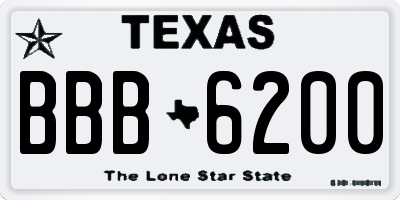 TX license plate BBB6200