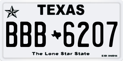 TX license plate BBB6207
