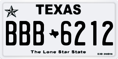 TX license plate BBB6212