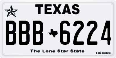 TX license plate BBB6224