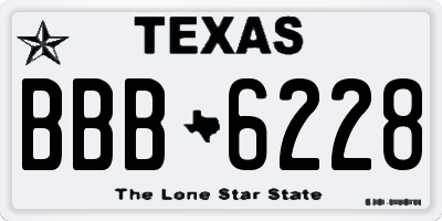 TX license plate BBB6228