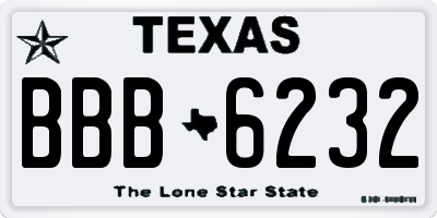 TX license plate BBB6232