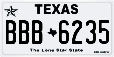TX license plate BBB6235