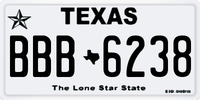 TX license plate BBB6238
