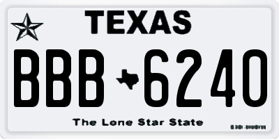 TX license plate BBB6240