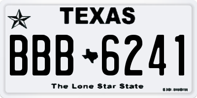 TX license plate BBB6241