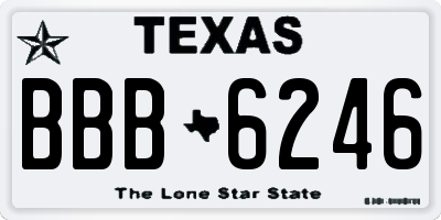 TX license plate BBB6246