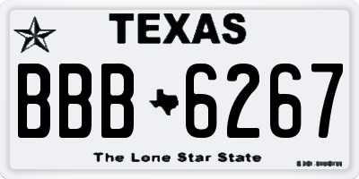 TX license plate BBB6267