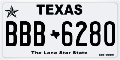 TX license plate BBB6280