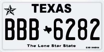 TX license plate BBB6282