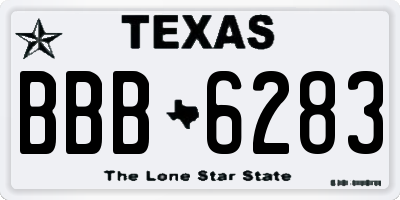 TX license plate BBB6283