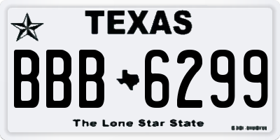 TX license plate BBB6299