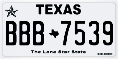 TX license plate BBB7539
