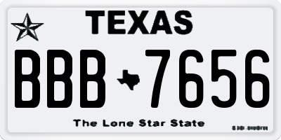 TX license plate BBB7656