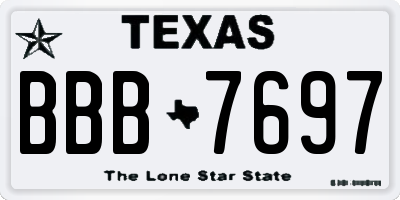 TX license plate BBB7697