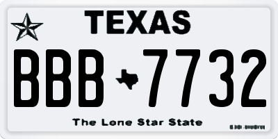 TX license plate BBB7732