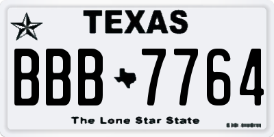 TX license plate BBB7764