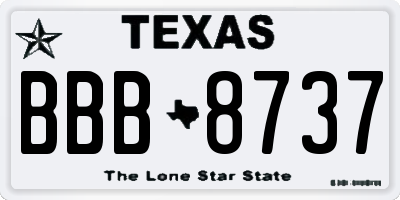 TX license plate BBB8737